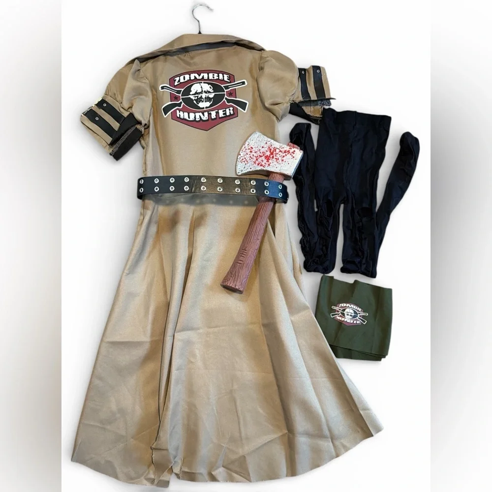 Spirit Halloween 5pc Zombie Hunter Girls Costume Youth Size Large 12-14 - Picture 3 of 10